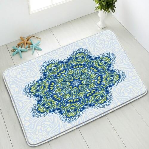 Anti-Slip Bath Mats Bohemian Mandala Flower Bedroom Kitchen Doormat Indoor Floor Pad Home Carpet Washable Welcome Mat Absorbent