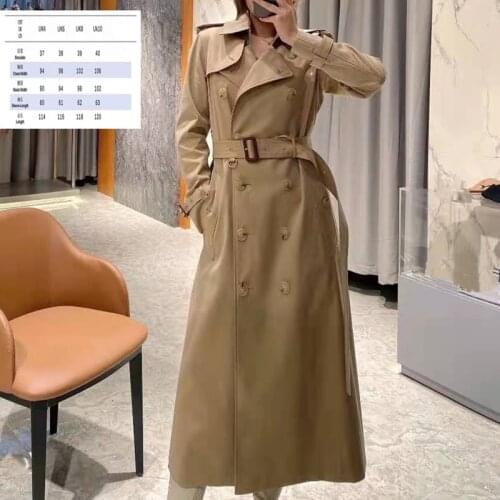 2021 New Famous Brand Women Spring Long Light Trench Coat Warm Lapel Female Windbreaker Long Sleeve Lady Casual