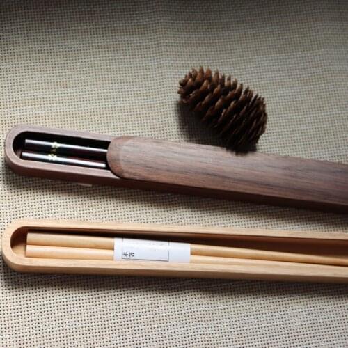 Portable Wooden Chopsticks Box With Exquisite One Pair Wooden Chopsticks Environmental Protection Dinnerware Sets China Gift Box