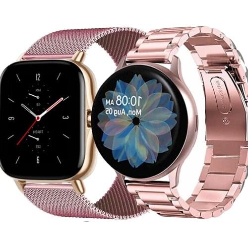 20mm Metal Watch Strap for Huami Amazfit GTS 2/GTS 2 mini/GTS 2e Bracelet for Amazfit Bip U/U Pro/GTR 42mm Watch Bands