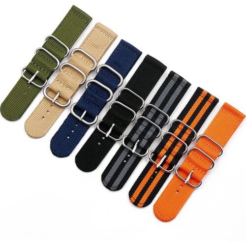 7 color NATO nylon strap pin buckle watch accessories 18mm20mm22mm24mm men watch band outdoor sports waterproof strap women