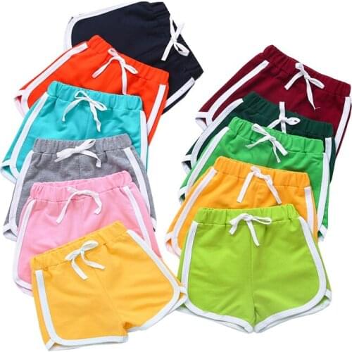 Solid Color Girls Shorts Summer Fashion Soft Cotton Toddler Sweat Pants Trousers Childrens Active Kawaii Outfit Kids Clothes