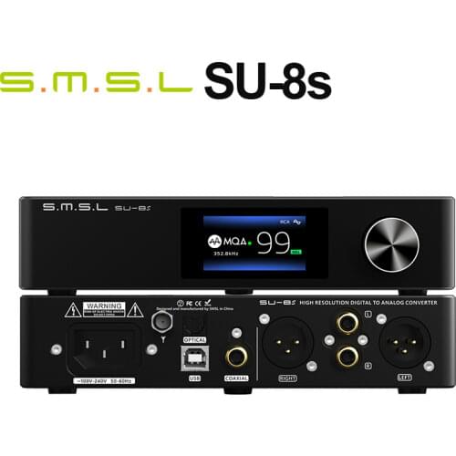 SMSL SU-8S MQA Audio DAC ES9068AS D/A chip XMOS XU-216 DSD512 PCM768kHz/32Bit Bluetooth 5.0 Balanced Output Decoder
