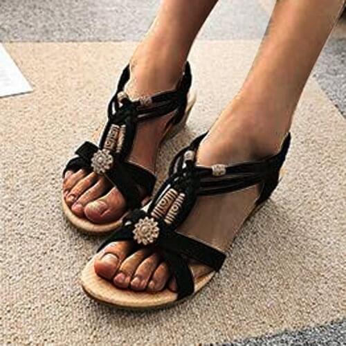 TELOTUNY sandals 2021 New Style Womens Roman Sandals Back Strap Open Toe Outdoor Beach Shoes Summer Anti-slip Wedges Sandalias
