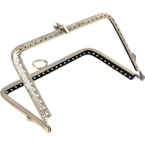 THINKTHENDO 2017 Fashion New Women Bag Handle Purse Coins Bags Metal Kiss Clasp Lock Frame 13.8cm Brand Bag Accessories 4 Colors