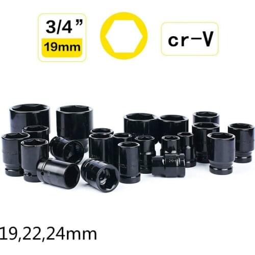 3/4"19,22,24mm Universal Heavy Duty Air Socket Adopter Pneumatic Socket Wrench Head for Electric Impact Wrench Air Impact Wrench