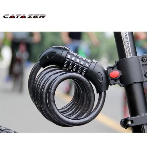 Bicycle Lock 5 Digits Code Bicycle Safety Lock Steel Cable Spiral Bike Bicycle Lock Cycling Accessories Bicycle Lock
