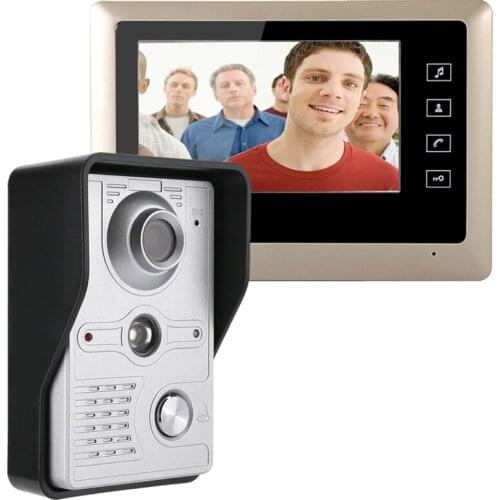 MOUNTAINONE 7 Inch Video Door Phone Doorbell Intercom Kit 1-camera 1-monitor Night Vision with IR-CUT HD 700TVL Camera