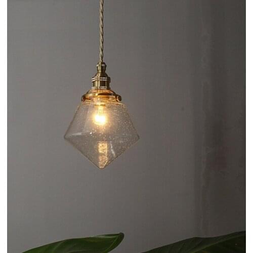 Loft Vintage LED Pendant Lamp Copper Bubble Glass Hanging Light Fixtures Deco Home Pendant Lighting Antique Droplight Lampara