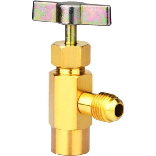 1Pc R-134a Refrigerant Can Tap Dispensing Bottle Opener Valve 1/2" ACME 1/4" SAE Thread Adapter Brass Fittings Air-conditioning