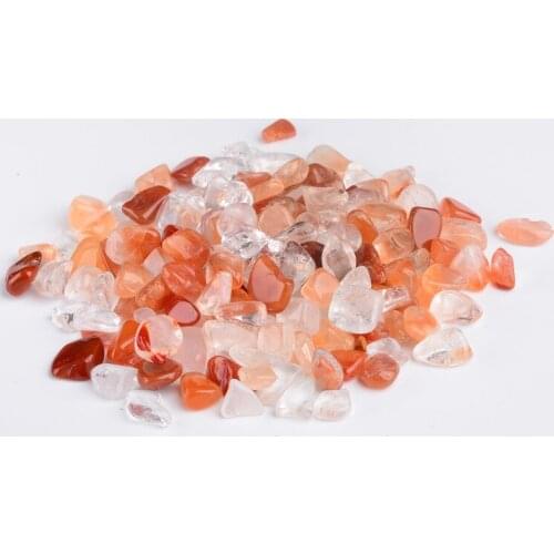 100g Small Particle Natural Red Crystal Gravel for Fo Manza Degaussing Purification Energy Enhancement Healing Stone