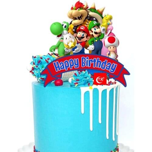 2021 Acrylic Happy Birthday Cake Toppers Colorful Childrens Day Cupcake Toppers for Kids Baby Birthday Party Cake Decorations