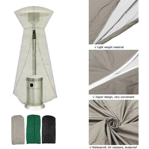 3 Colors 225x82cm Vinyl Patio Heater Cover Waterproof Mushroom Shape Heater Protector for Outdoor Home Garden