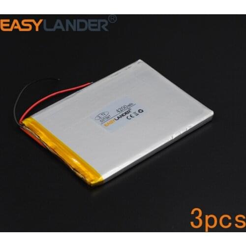 3pcs/Lot 3.7V 4200mAh Rechargeable li Polymer Li-ion Battery For tablet PC PDA Power Bank Portable DVD Consumer 507097 057097