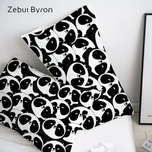 3D Pillow Case Black white panda ,Pillowcase Custom/50x70/50x75 Decorative Pillow Cover,Cartoon Bedding for kids/baby/children