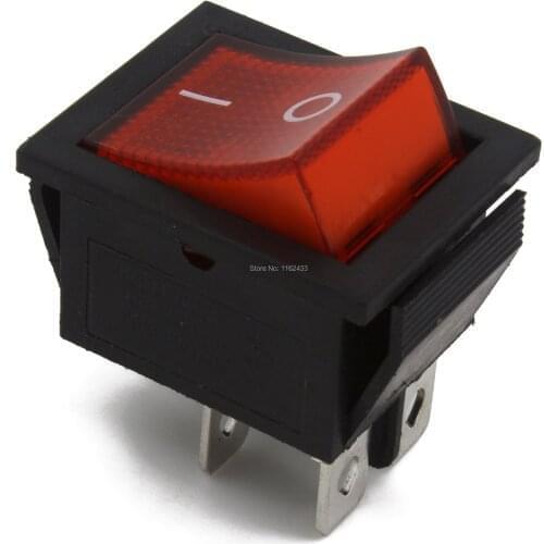 5pcs / lot KCD4-201N perforate 26 x 22 mm 4 pin ON - OFF boat rocker switch power switch with 220V bulb 24V LED light