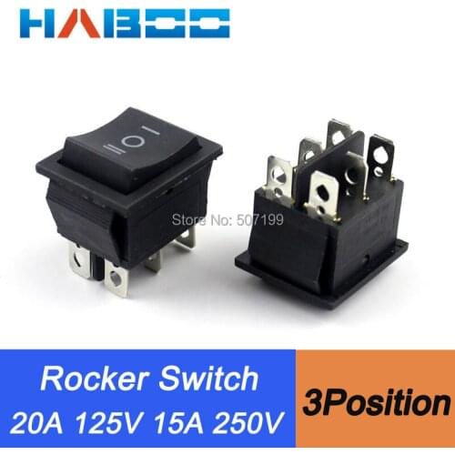 50pcs/lot SPST boat switch on-off-on 3 position rocker switch KCD4-203 15a 250vac rocker switch