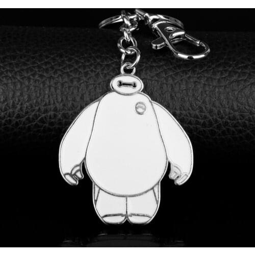 Big Hero 6 Baymax Metal Keying Cartoon Movie Keychain Car Bag Key Chain Key Holder Chaveiro llaveros Jewelry