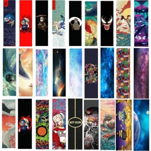 84*23cm Double Rocker Skateboard Sandpaper Digital Spray Emery Electric Scooter Skate Board Deck Sticker Grip Tape Surfboard