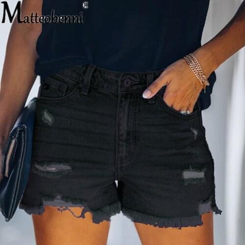 Denim Skinny Shorts Women High Waist Jean Plus Size Ripped Casual Slim Female Short Fashion Elastic Blue Washed Ladies Summer