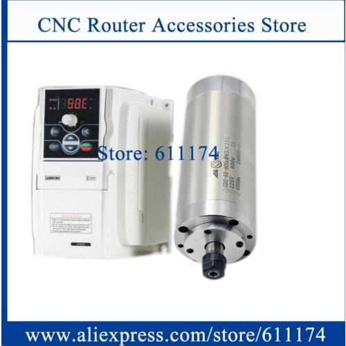 Cnc spindle motor 800w water cooled spindle motor + 1.5kw AC220V Frequency VFD Inverter