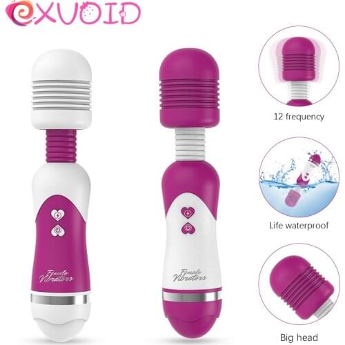 EXVOID Clitoris Stimulator Sex Toys for Women G-spot Massager Magic Wand 12 Mode AV Stick Vibrator Dildo Vibrators