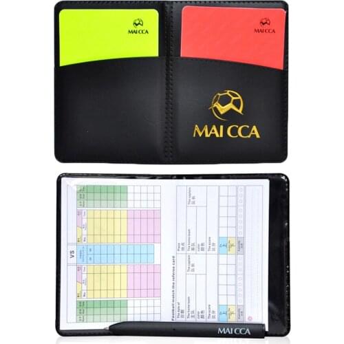 Football Red And Yellow Cards Record Red Card Yellow Card Referee Tool Equipment With Leather Case And Ballpoint Pen in stock