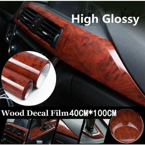 Hot Sale High Glossy Sticker Car Internal Adhesive DIY Film Wood Grain Vinyl Decal Brand New And High Quality