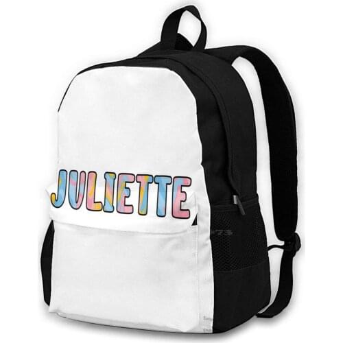 Juliette Custom Name Rucksack Knapsack Storage Bag Backpack Julia Juliette Julie Make Your Own Custom Girl Name Gold Pink Blue