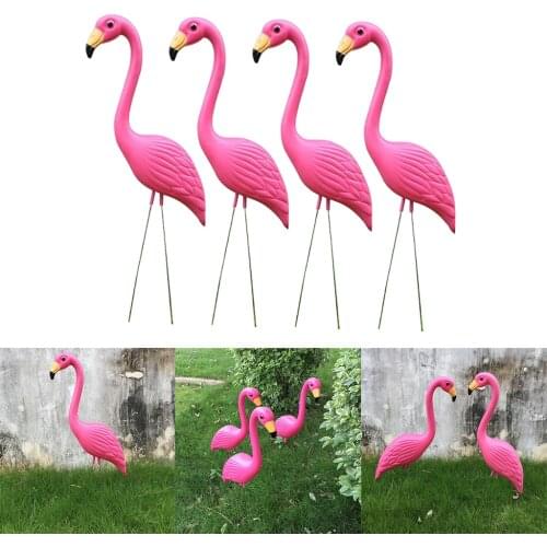 4pc Vivid Large Pink Flamingo Garden Decor Lawn Art Ornament Home DIY Crafts