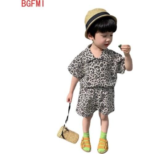 Japanese Korean Style Summer New Shirt+Short 2Pcs Floral Clothing Sets Clothing for Girls Shorts Sets Boy Beach Boho Infant Sets