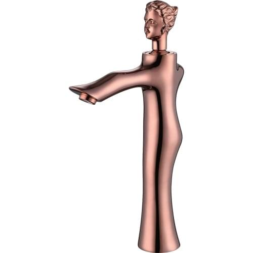 Single hole /handle rose gold Finish Bathroom Vessel Sink Beauty Faucet Mixer Tap tall deck mounted Luxurious unique design