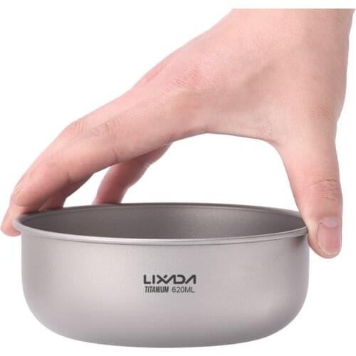 Lixada Titanium Bowls Fruit Vegetable Dinner Bowl Plate Food Container Camping Bowls for Home Outdoor Camping Hiking Picnic