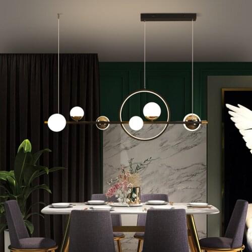 2021 Nordic Style Restaurant Chandelier Simple Modern Creative Fashion Bar Table Lamp Led Long Dining Room Chandelier Lighting