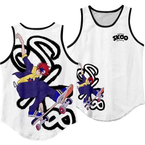2021 new SK8 infinite skateboard trendy mesh breathable casual loose top anime peripheral thin sports vest