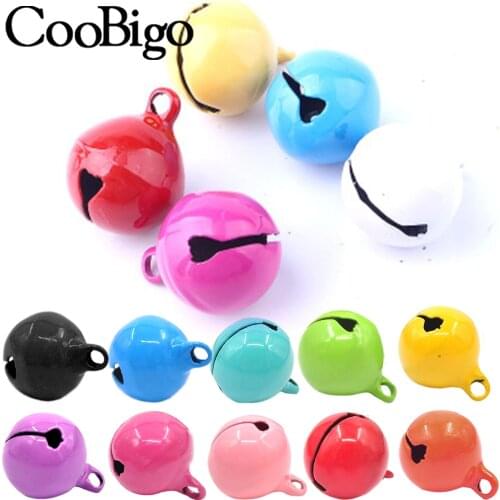 13mm Candy Color Copper Bell Metal Loose Beads Small Jingle Bells for Crafts DIY Earrings Necklace Pendants Christmas Decoration