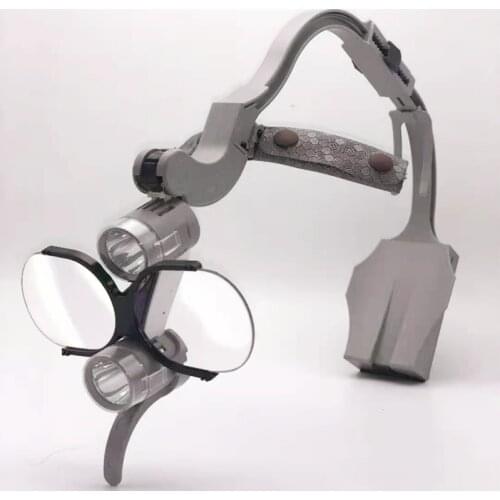 Original Korea Shadowless Sensor Switch Headlight Dental Surgical Medical LED Headlamp+1.5X Loupes Binocular Magnifier
