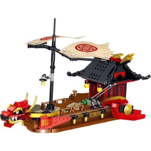 Ninja Legacy Destiny’s Bounty Dragon Boat Sailing Building Blocks Kit Bricks Ferry Classic Movie Model Toys For Children Gift