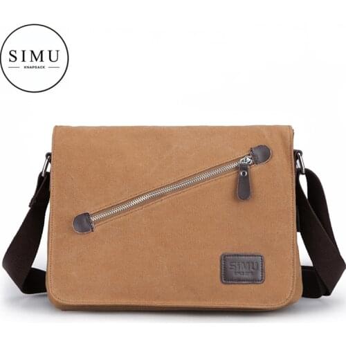 Simu new mens bag Korean college style middle school students' schoolbag leisure bag cross Shoulder Bag Canvas Bag cross span b