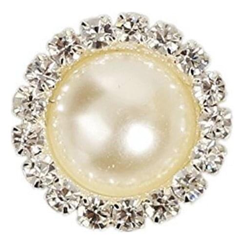 2018 New Hot Sale 10pcs Round White Flatback 21mm Rhinestones Diy Hair Interspersed Button Shiny Wedding Accessories Costura