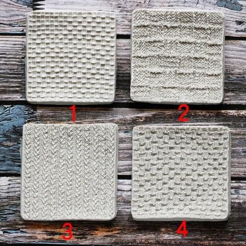 New Fondant Silicone Mold Knitting Texture Printing Mat Texture Template Sweater Pattern Silicone Cake Chocolate Mold