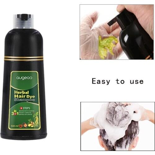 Organic Natural Fast Hair Dye Only 5 Minutes Plant Essence Black Hair Color Dye Shampoo for Cover Gray White Hair Free Shipping