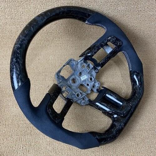 Cuatomized Real Carbon Fiber Sports Steering Wheel Perforated Leather for Ford Mustang 2010-2021