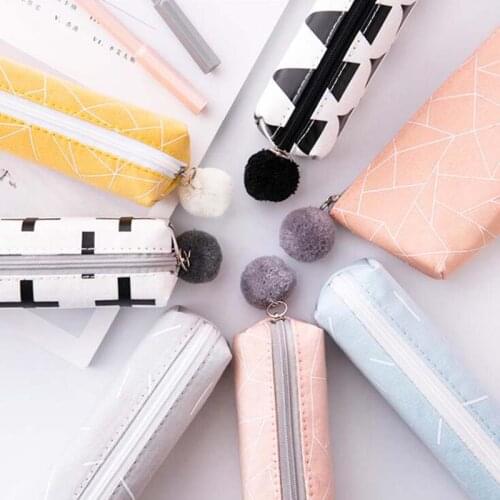 1 Pcs Kawaii Pencil Case Fabric Contracted Style Pencil Case for Girls Pencil Bag Stationery School Supplies