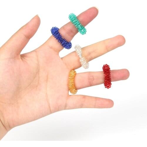 Adjustable New Creative Decompression Spring Rings Geometric Jewelry for Women Continuous Circle Massage Fingers