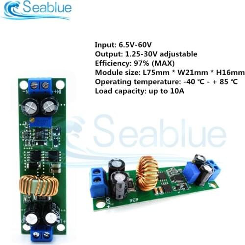 Adjustable 10A DC-DC 60V 48V 36V 6.5V to 30V 12V 3V Car Charger Regulator Step Down Buck Converter Power Supply Module