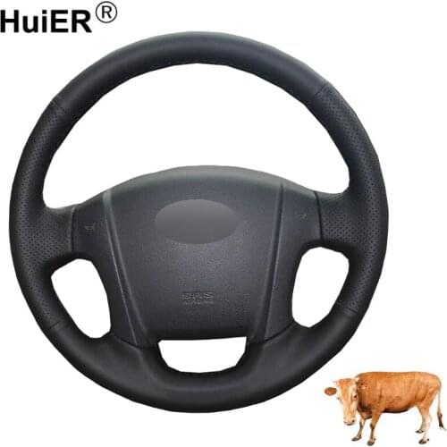 Hand Sewing Car Steering Wheel Cover Top Cow Leather For Kia Sportage 2 2005 2006 2007 2008 2009 2010 Stuurhoes Funda Volante