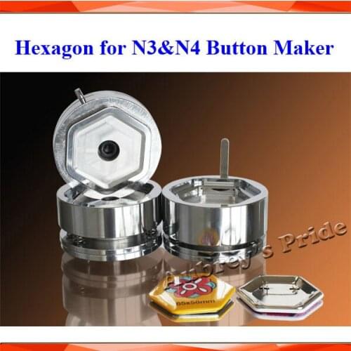 Hexagon 65x58mm Interchangeable Die Mould for N3 and N4 New Pro Badge Machine Button Maker