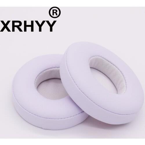 XRHYY Replacement Earpad Ear Cups Cushion for Beats by Dr. Dre Solo 2 2.0 On-Ear Wireless /Wired Headphones (WHITE)