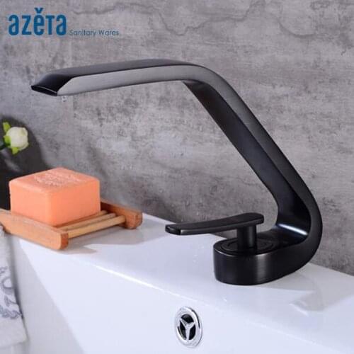 Contemporary Style Faucet ORB/Chrome Brass Single Hole Bathroom Cold and Hot Water Basin Mixer Tap Faucet AT3388OB